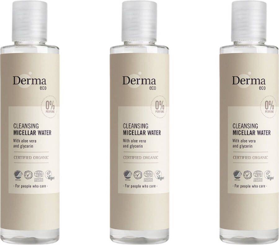 Derma Eco Micellair reinigingswater 3 x 200 ML -parfumvrij