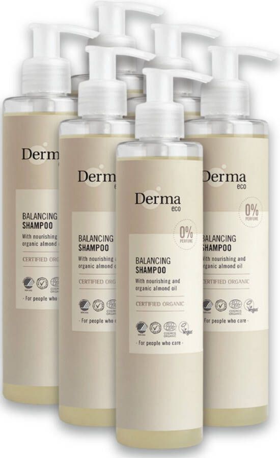 Derma Eco Shampoo 6 x 250 ML Hypoallergeen Vegan Natuurlijk