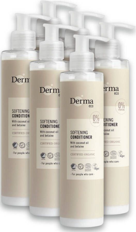 Derma Eco Voordeelpakket Conditioner 6 x 250 ML Vegan Hypoallergeen Glanzend Haar