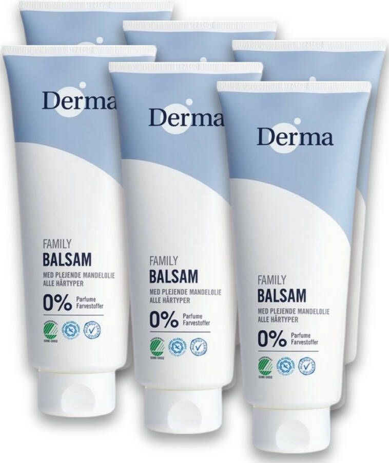 Derma family Allergievrije & Vegan Conditioner Voordeelverpakking 6 x 350 ML Voedend & Verzorgend