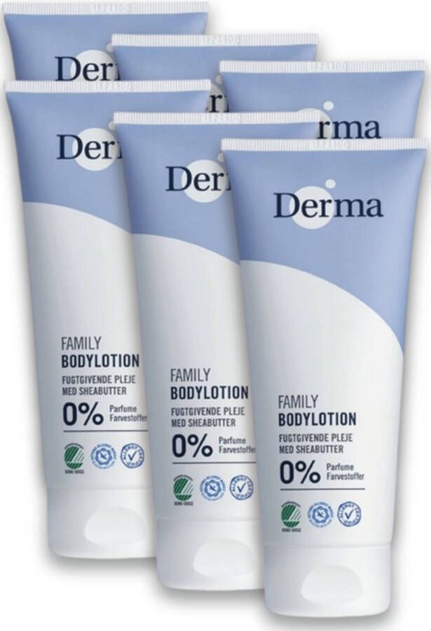 Derma Eco Family Bodylotion 6 x 350 ML Hypoallergeen Vegan Nordic Ecolabel