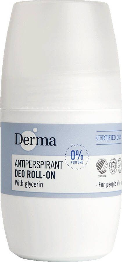 Derma family Deodorant Roller 50 ML Parfumvrij Hydraterende Hypoallergeen Aluminium chlorohydraat