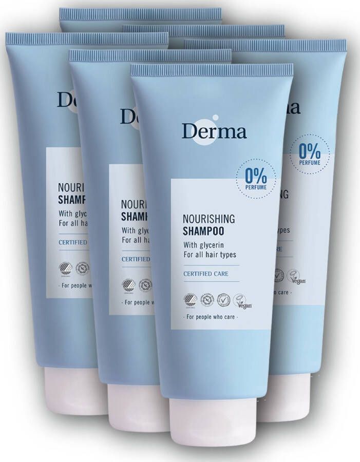 Derma family Derma Eco Family Shampoo 6 x 350 ML Vegan Shampoo Hypoallergeen Parfumvrij