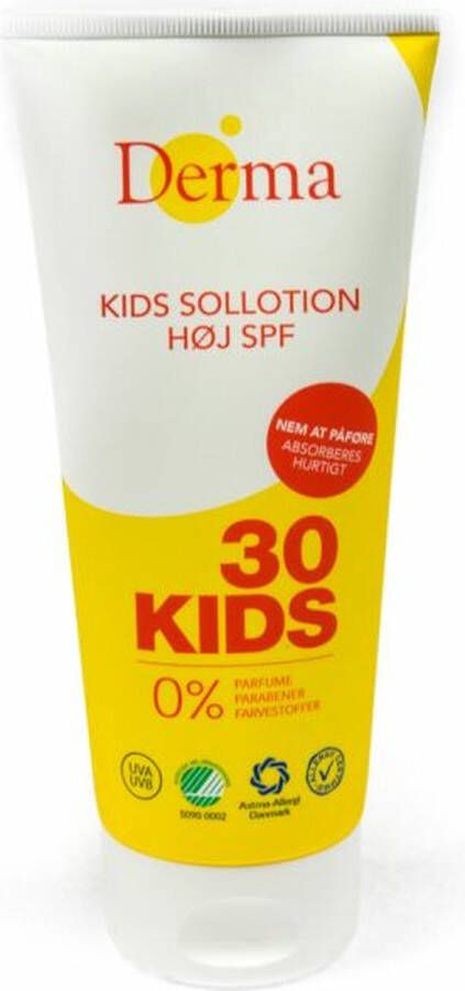 Derma Sun Kids Hypoallergeen en Waterbendige Zonnelotion SPF30 200ML Voor Gevoelige Huid