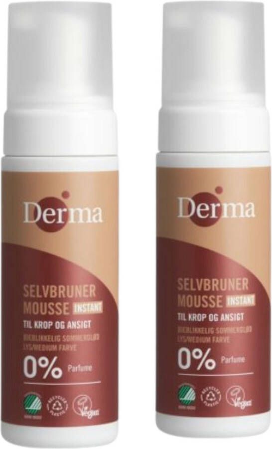 Derma Sun Zelfbruiner Instant Mousse 2 x 150 ML Parfumvrij