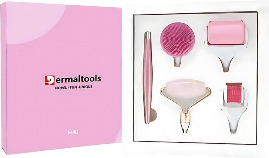 Dermaltools Dermaroller Ice roller Gezichtsroller Gezichtsborstel 4in1 Multiset