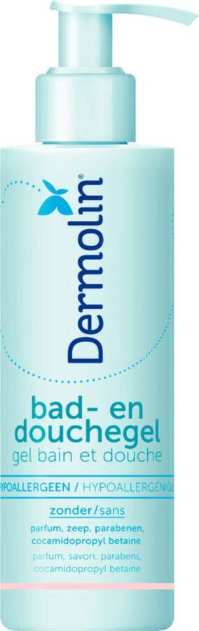 Dermolin Bad- en douchegel 200ml Hypoallergeen extra gevoelige huid