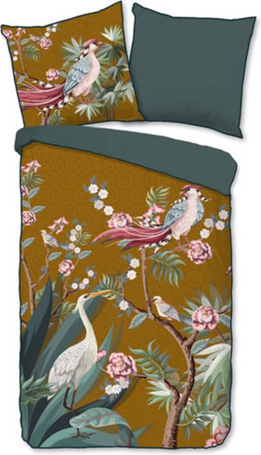 Descanso Tweezijdig te gebruiken overtrekset Sarenza Mako-satijn 135x200 Bies Rits Omkeerbaar Bloemen Grijs (2-delig)