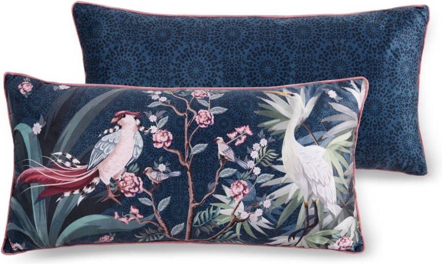 Descanso Leuke Sierkussen Petrol 30x60 cm Velvet Look & Feel Omkeerbaar