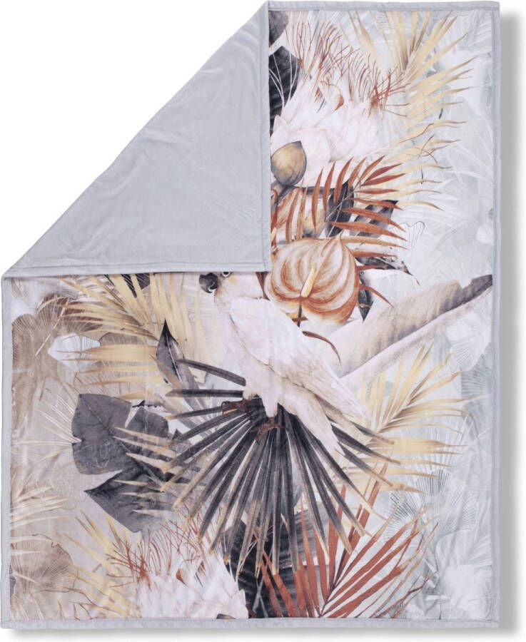 Descanso Plaid Pippa Zeer zacht knuffeldeken 130x160 cm omkeerbaar zand grijs