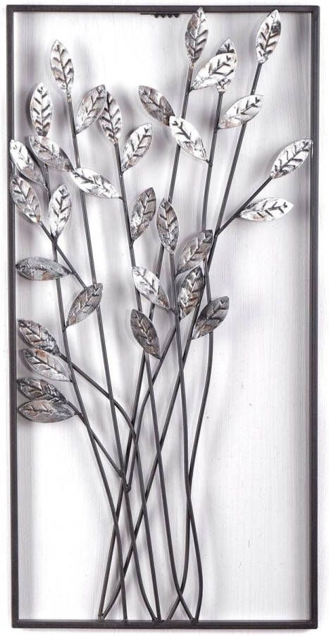 DESIGN DELIGHTS WANDDECORATIE Takken Metaal 62 cm zilver bruin Muurdecoratie bloemen muurschildering