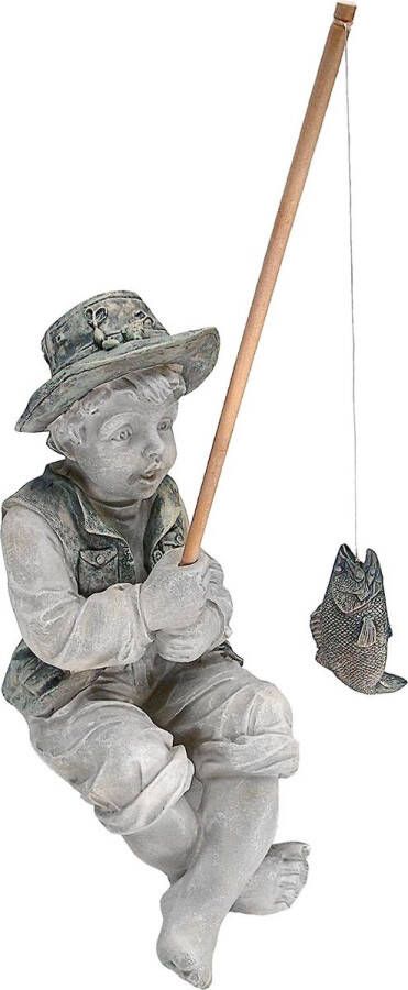 Design Toscano ontwerp van Blagdon Frederic the Little Fisherman of Avignon Tuinbeeld jongen met hengel
