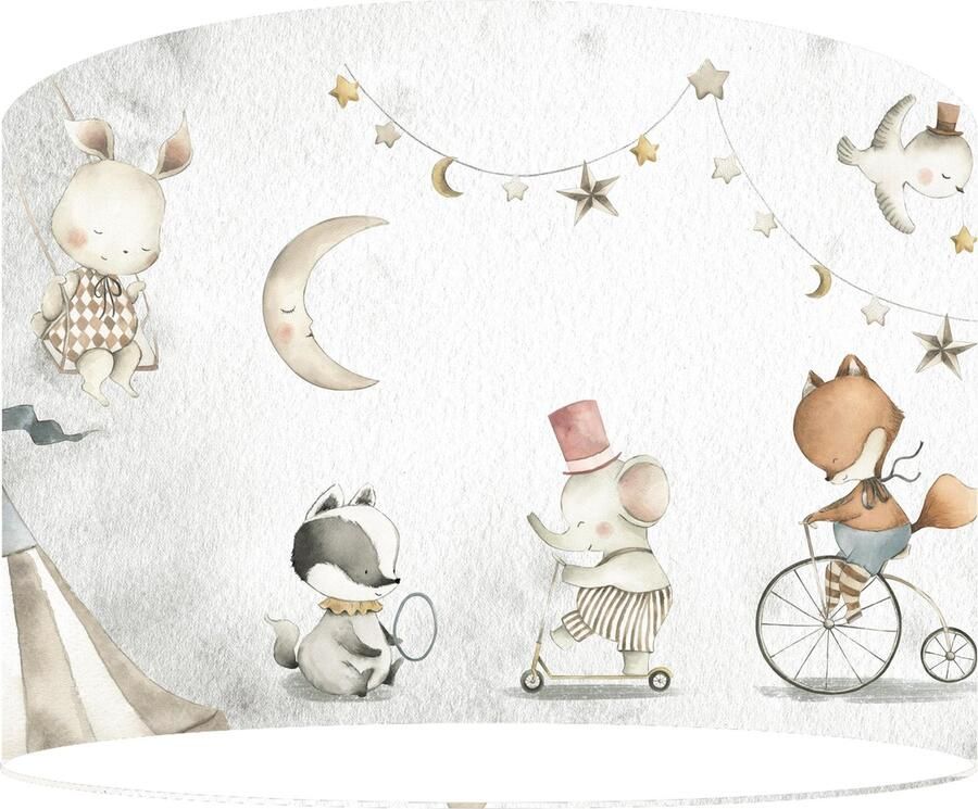 Designed4kids hanglamp kinderkamer bosdieren lamp Kinderlamp bosdieren circus nacht bosdieren kinderkamer babykamer
