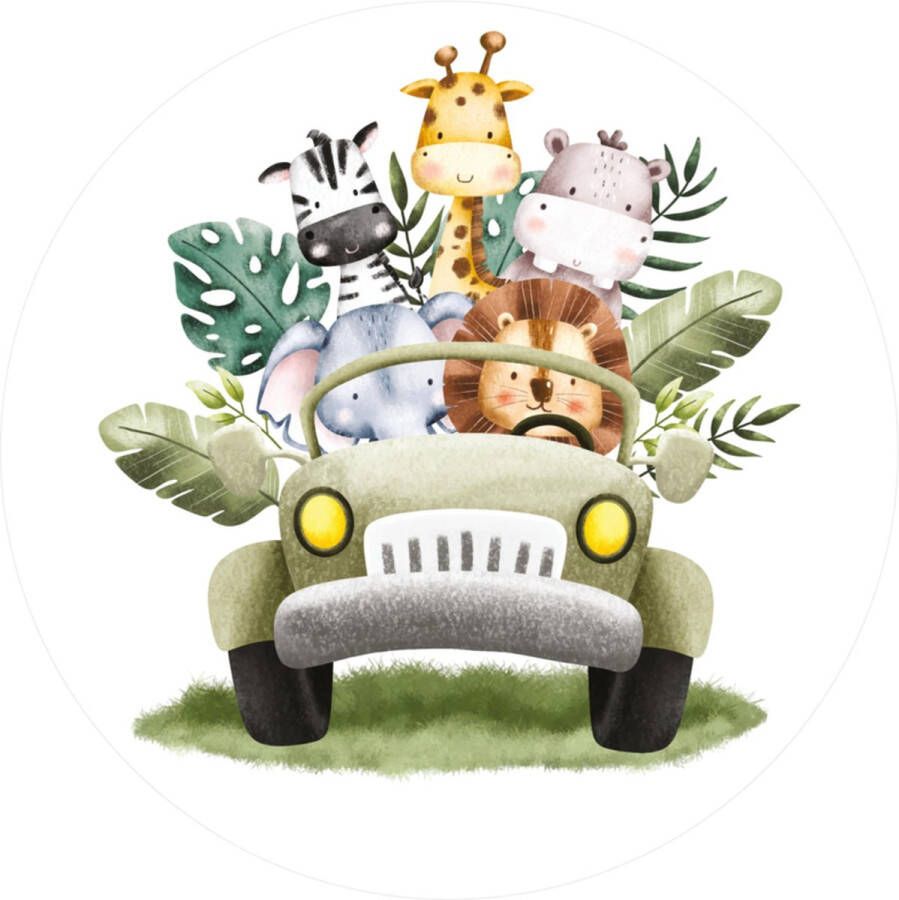 Designed4kids Muurcirkel jeep safari Babykamer Kinderkamer Decoratie