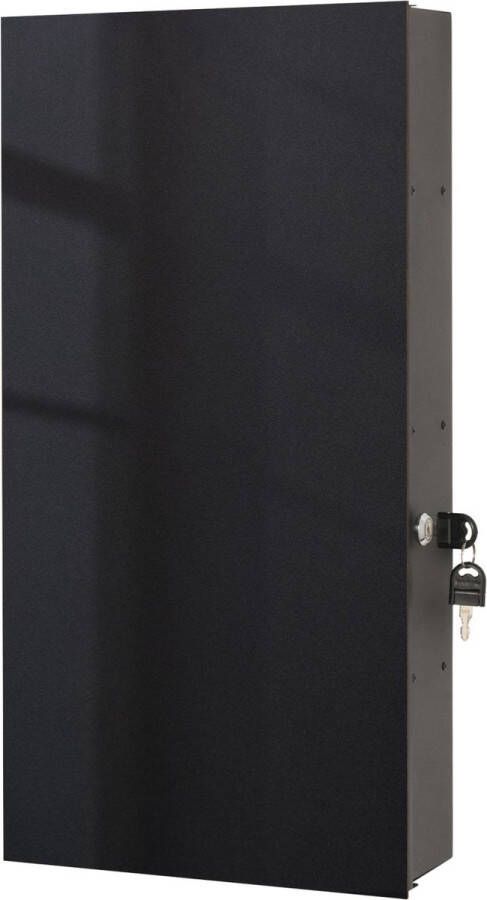 Designglas Badkamerkast Medicijnkast Badkamerkast hoog- Hangend Hangkast Gehard glas 31x61cm Mat zwart