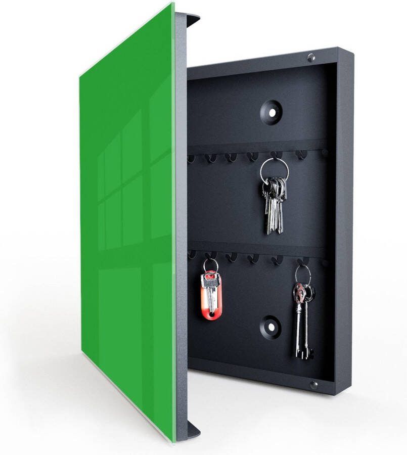 Designglas Sleutelkastje Glas Beschrijfbaar Sleutelrekje Sleutelhouder Sleutelhanger Sleutelkastjes Sleutelbakje Sleutelkastje Zwart 50 sleutels Magnetisch