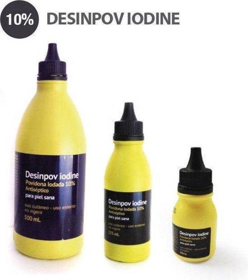 Desinpov Iodine 1 FLES Jodiumoplossing 1 2 lit 500ml + 10 GAASJES De desinfectie voor je dier en voor je wond wondjes