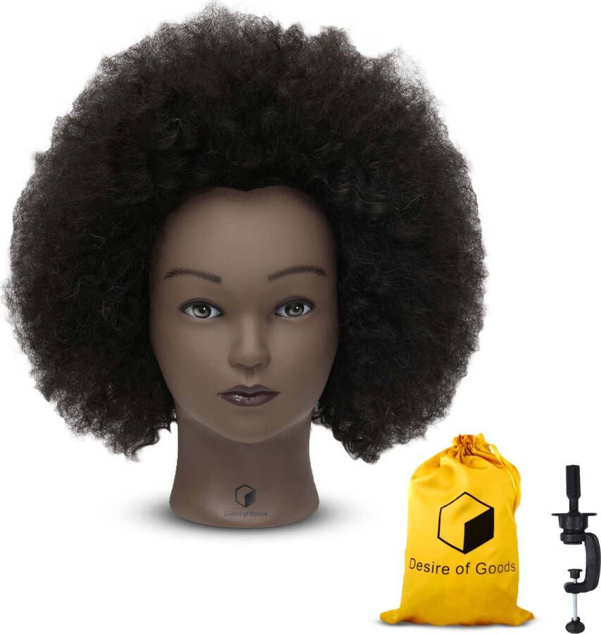 Desire of Goods Afro oefenhoofd kappershoofd Accessoires statief 30 cm
