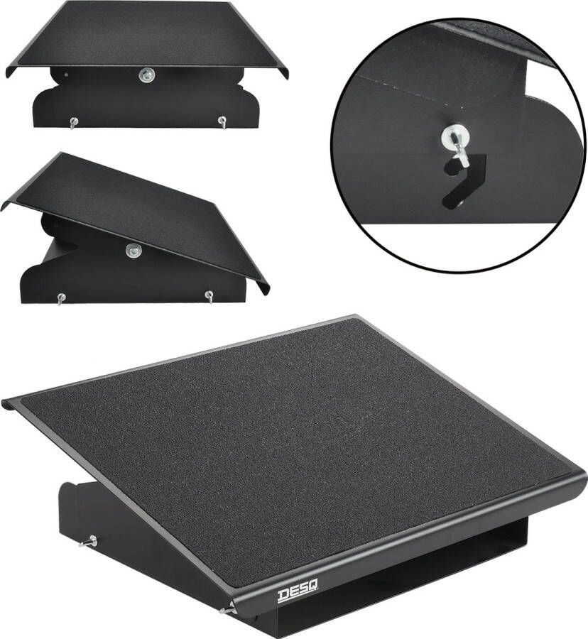 Desq Voetensteun 60078 3 Hoogte standen 0-30° Metaal Heavy Duty Rubberen Antislipmat Zwart