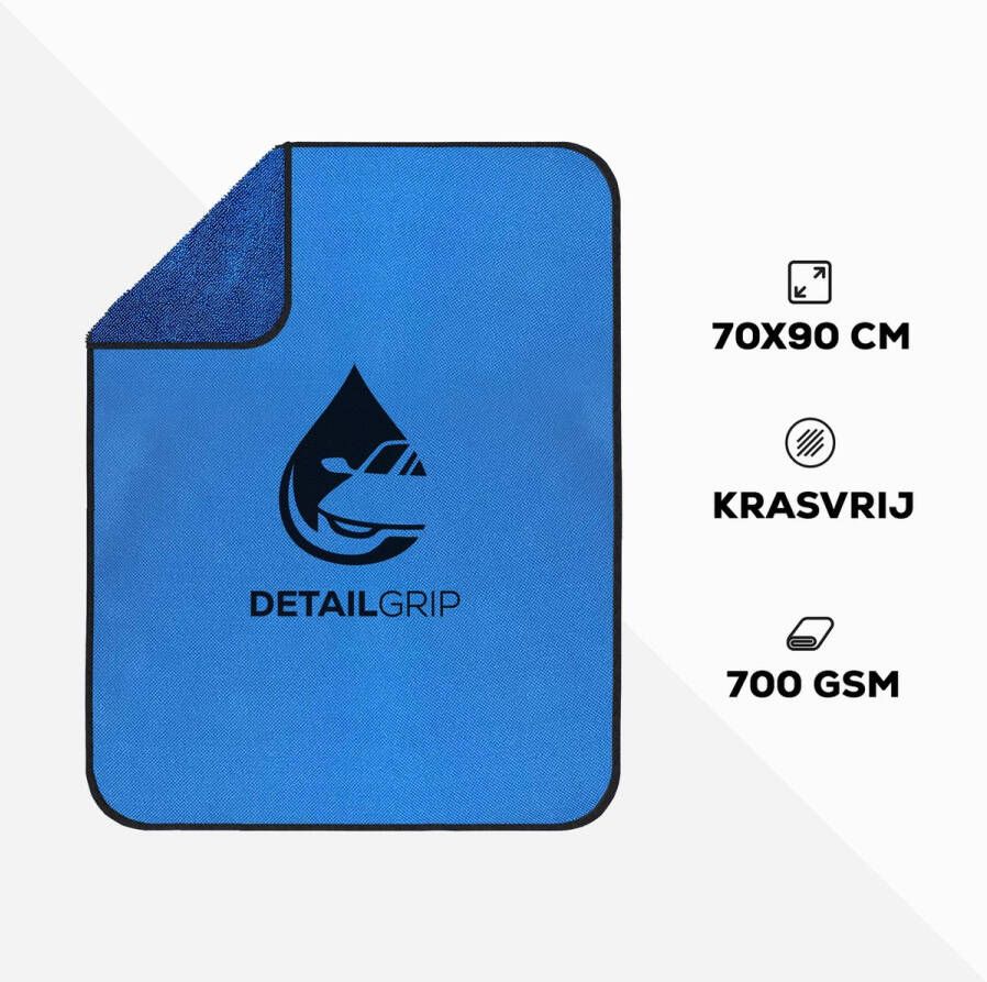 DetailGrip Microvezeldoek Droogdoek voor Auto Microvezel Handdoek Extra Groot 700 GSM 70x90cm