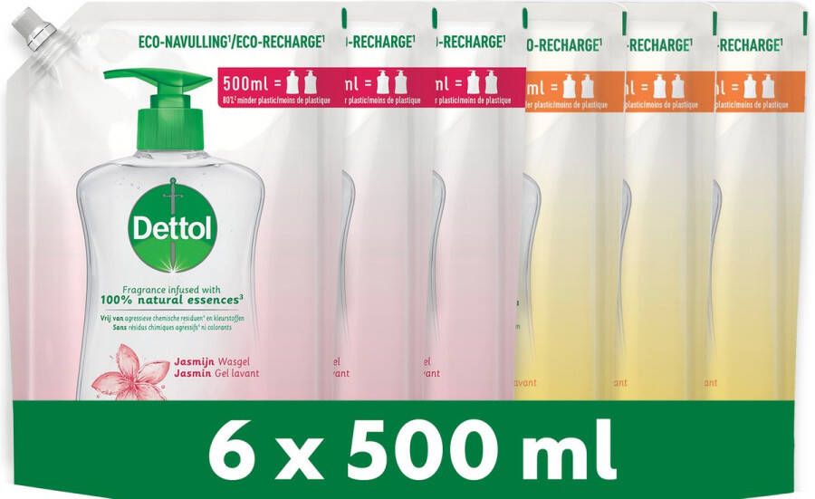 Dettol 3L Handzeep Navulling Antibacterieel Sensitive 3x500ml Aloë Vera 3x500ml Voordeelverpakking