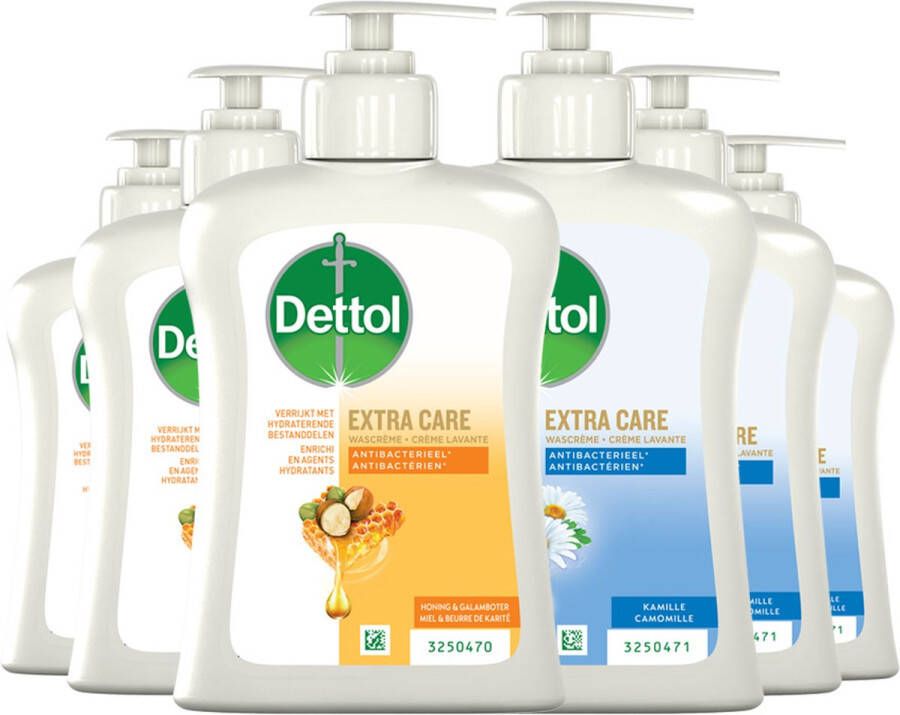 Dettol 3x Extra Care Honey & Sheabutter 250ML 3 x Extra Care Chamomile 250ML Voordeelpakket