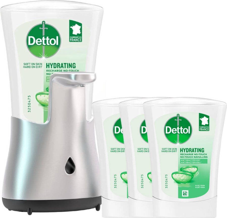 Dettol Automatische Zeepdispenser + Navulling Aloe Vera 3x 250 ml
