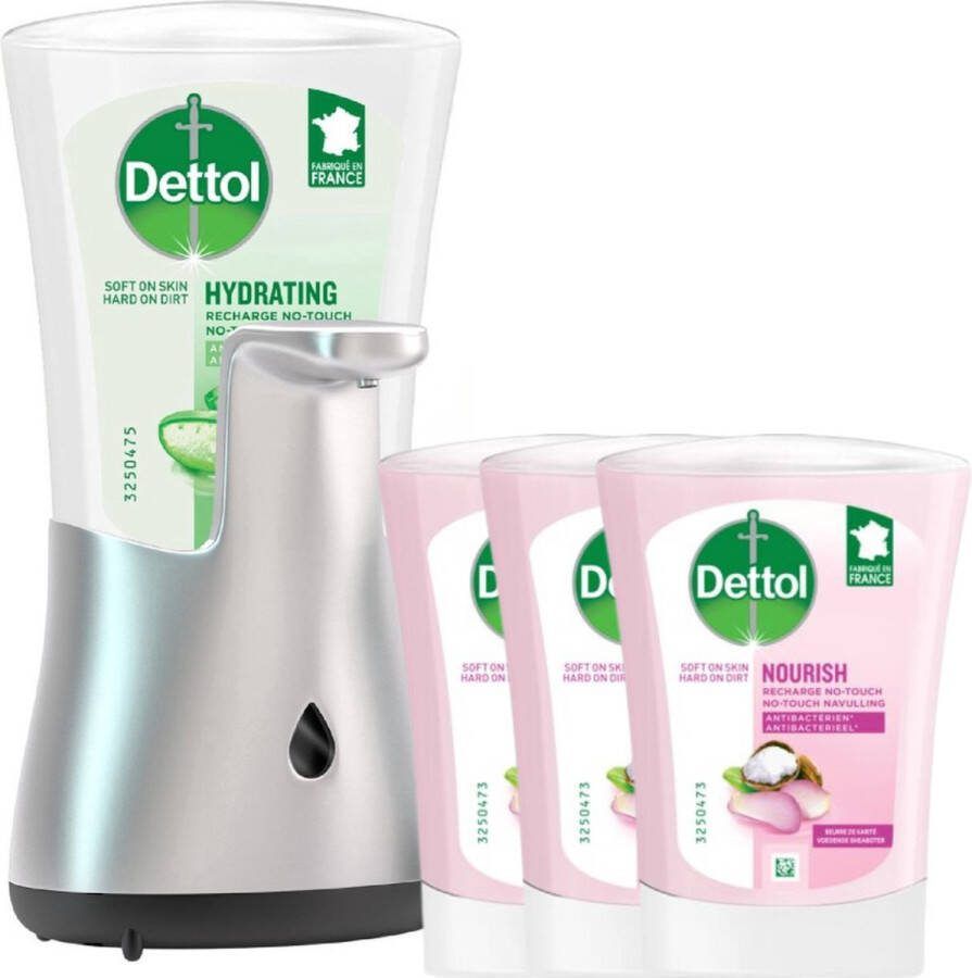 Dettol Automatische Zeepdispenser + Navulling Galamboter 3x 250 ml