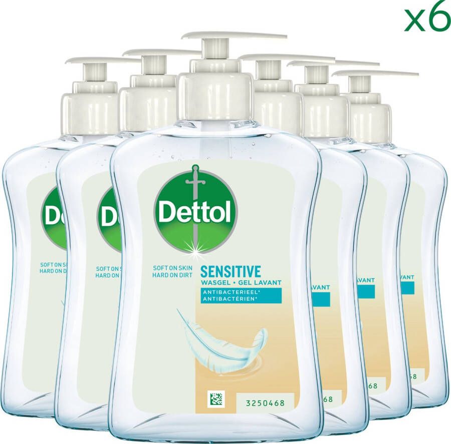 Dettol Handzeep Antibacterieel Gevoelige Huid 250ml x6 Voordeelverpakking