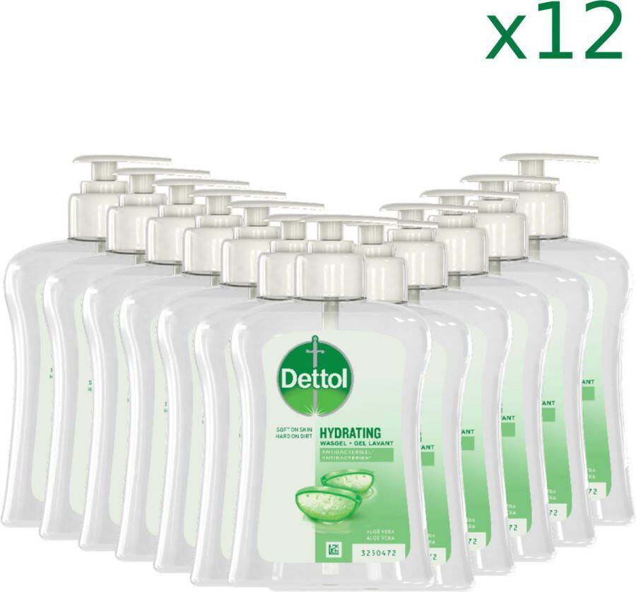 Dettol Handzeep Antibacterieel Verzachtend Aloe Vera 250ml x12 Voordeelverpakking