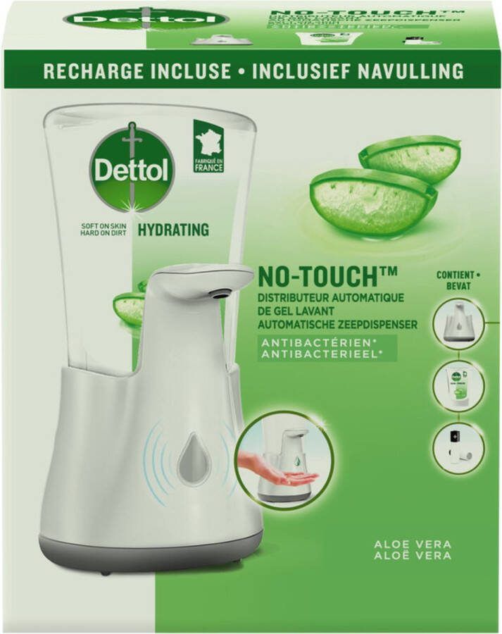 Dettol Handzeep Automatische Zeepdispenser No Touch met navulling Hydraterende Aloë Vera 250ml Antibacterieel