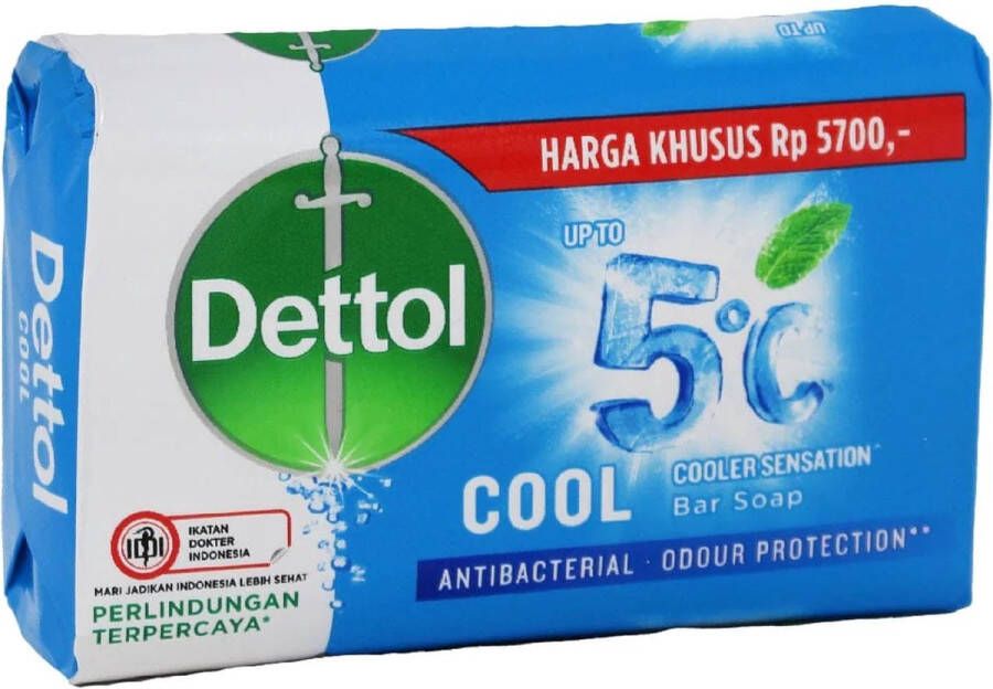 Dettol Antibacteriële zeep blokje 105 Gram Cool (menthol) Pro fresh desinfecterende blokje zeep tablet handzeep verpakt per 6 stuks