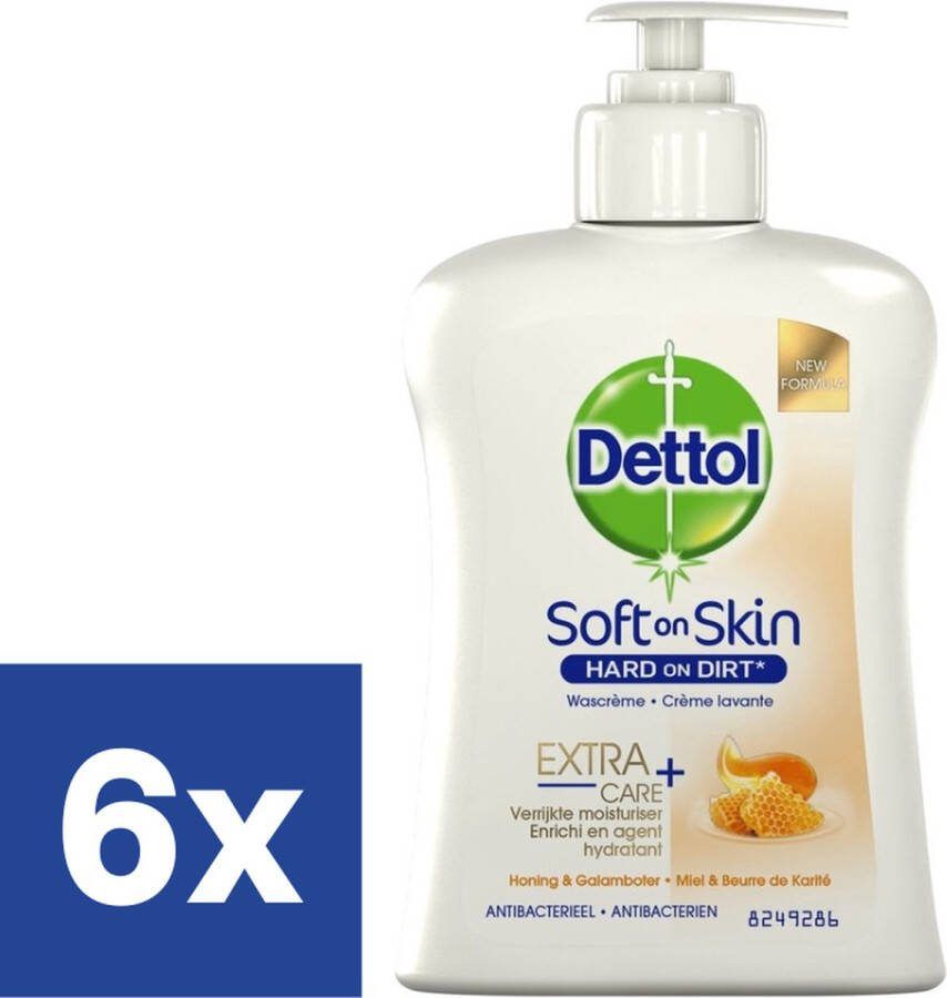 Dettol Handzeep Extra Honing & Galamboter 6 x 250 ml