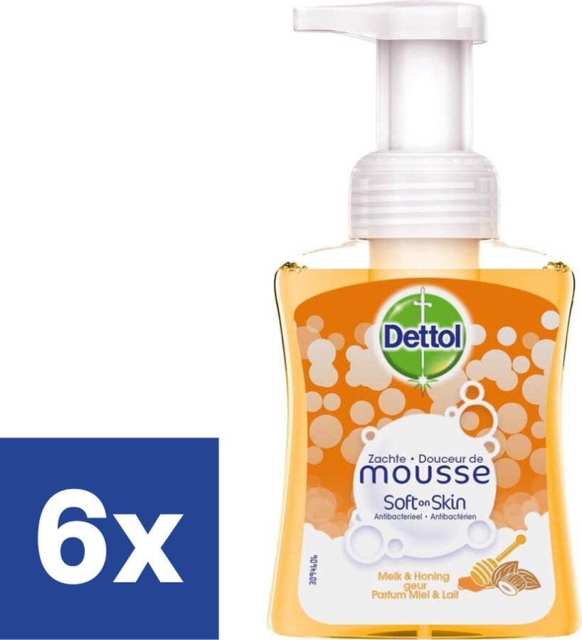 Dettol Handzeep Handfoam Melk & Honing 6 x 250 ml