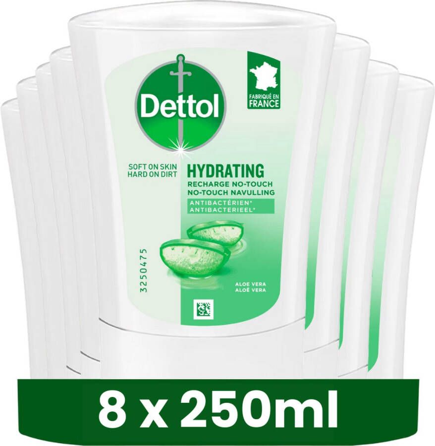 Dettol Handzeep No Touch Navulling Antibacterieel Aloe Vera 250ml x8 Voordeelverpakking