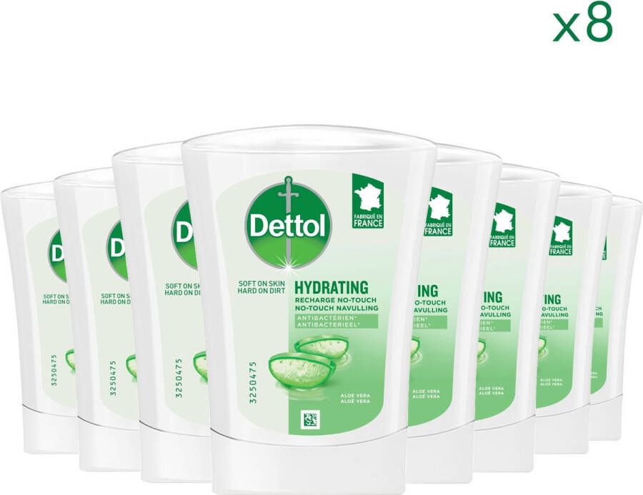 Dettol Handzeep No Touch Navulling Antibacterieel Aloe Vera 250ml x8 Voordeelverpakking