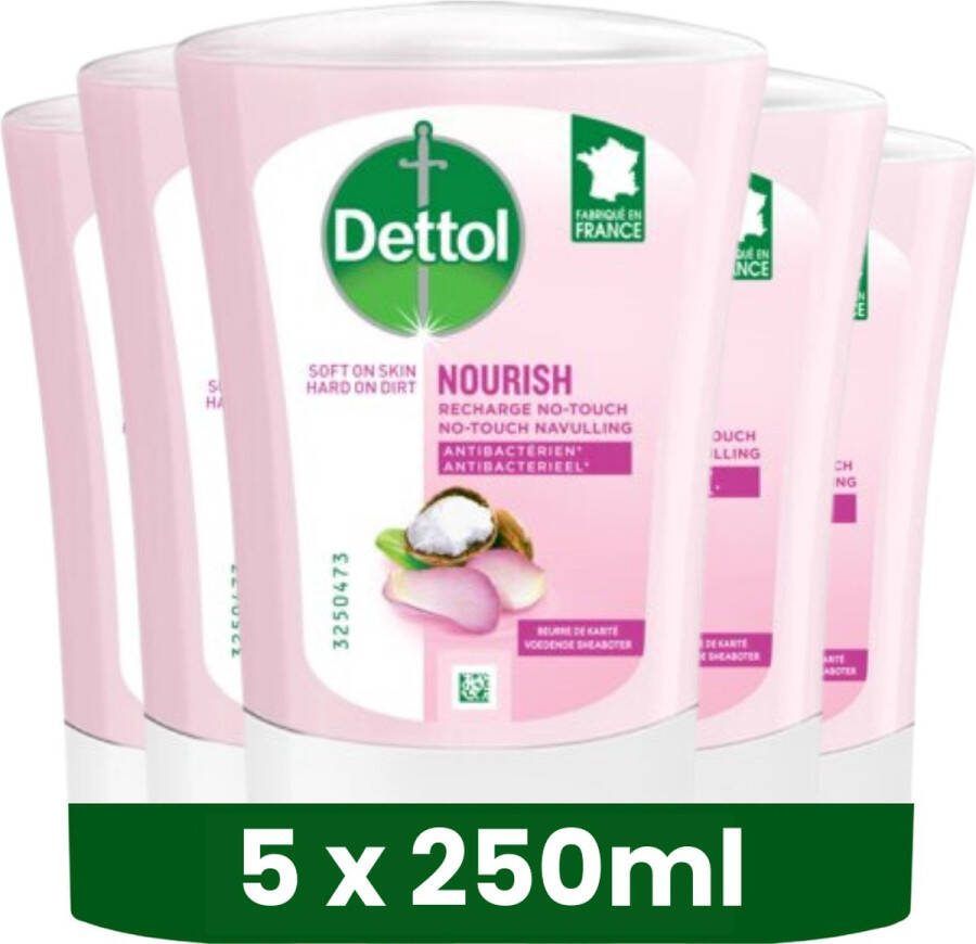 Dettol Handzeep No Touch Navulling Antibacterieel Galamboter 250ml x5 Voordeelverpakking