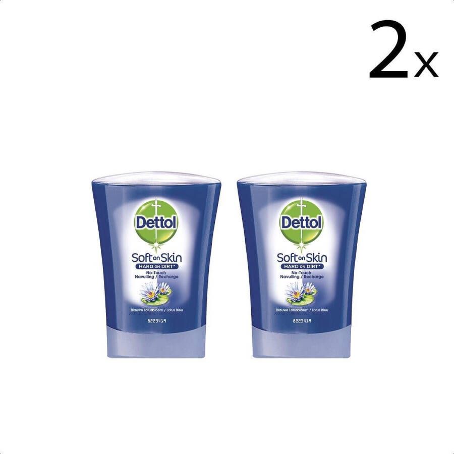 Dettol Handzeep No Touch Navulling Blauwe Lotus 250ml x2