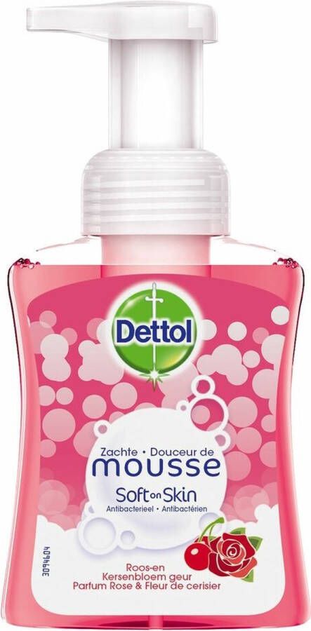 Dettol Handzeep Zachte Mousse Antibacterieel Roos & Kersenbloesem 250 ml