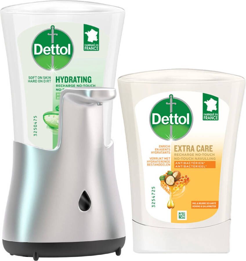 Dettol No Touch Kit Aloe Vera No-Touch Refill Extra Care Honey & Sheabutter 1x250ML Voordeelverpakking