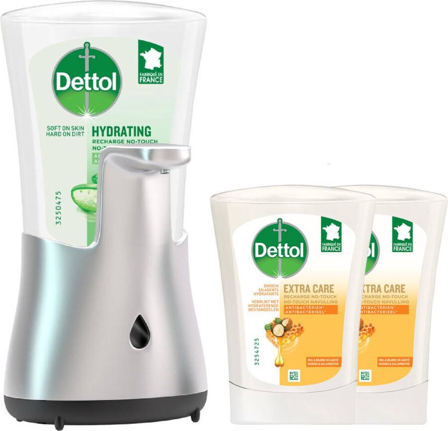 Dettol No Touch Kit Aloe Vera No-Touch Refill Extra Care Honey & Sheabutter 2x250ML Voordeelverpakking