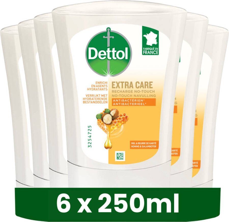Dettol No-Touch Refill Extra Care Honey & Sheabutter 250ML x 6