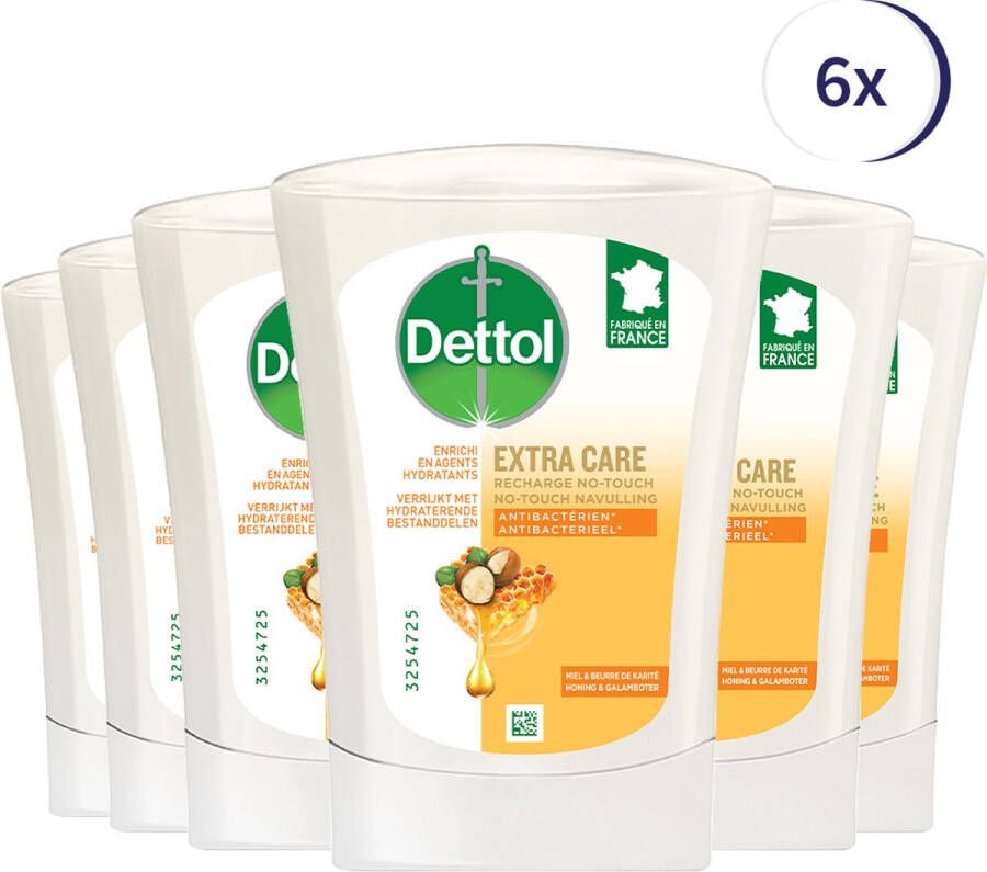 Dettol No-Touch Refill Extra Care Honey & Sheabutter 250ML x 6