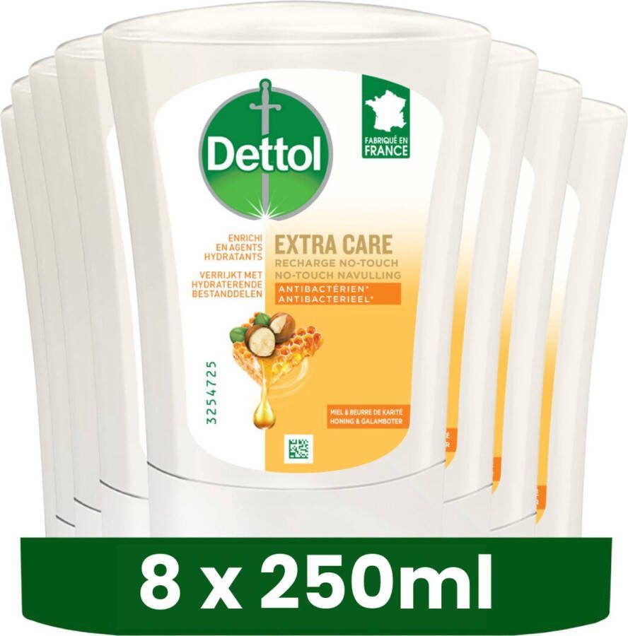 Dettol No-Touch Refill Extra Care Honey & Sheabutter 250ML x 8