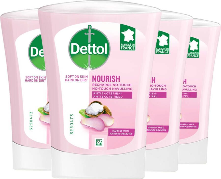 Dettol Handzeep No Touch Navulling Antibacterieel Galamboter 250ml x4 Voordeelverpakking