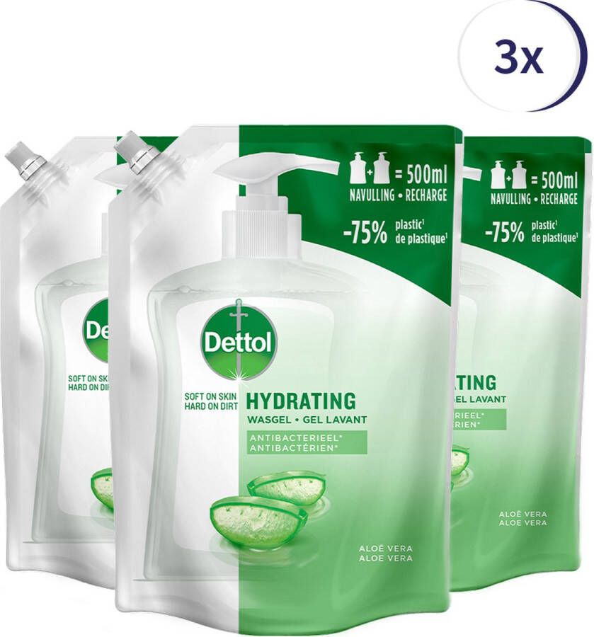 Dettol Refill Hydrating Aloe Vera 500ML x 3