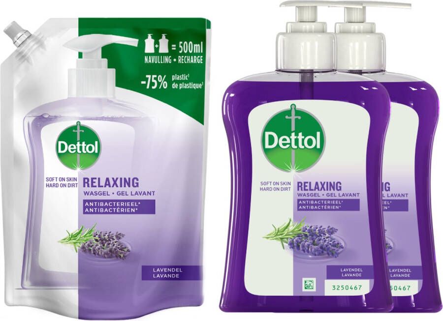 Dettol Refill Relaxing Lavender 500ML Relaxing Lavender 2x250ML Voordeelverpakking