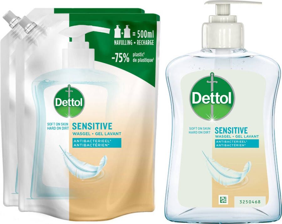 Dettol Refill Sensitive 2x500ML Sensitive 250ML Voordeelverpakking