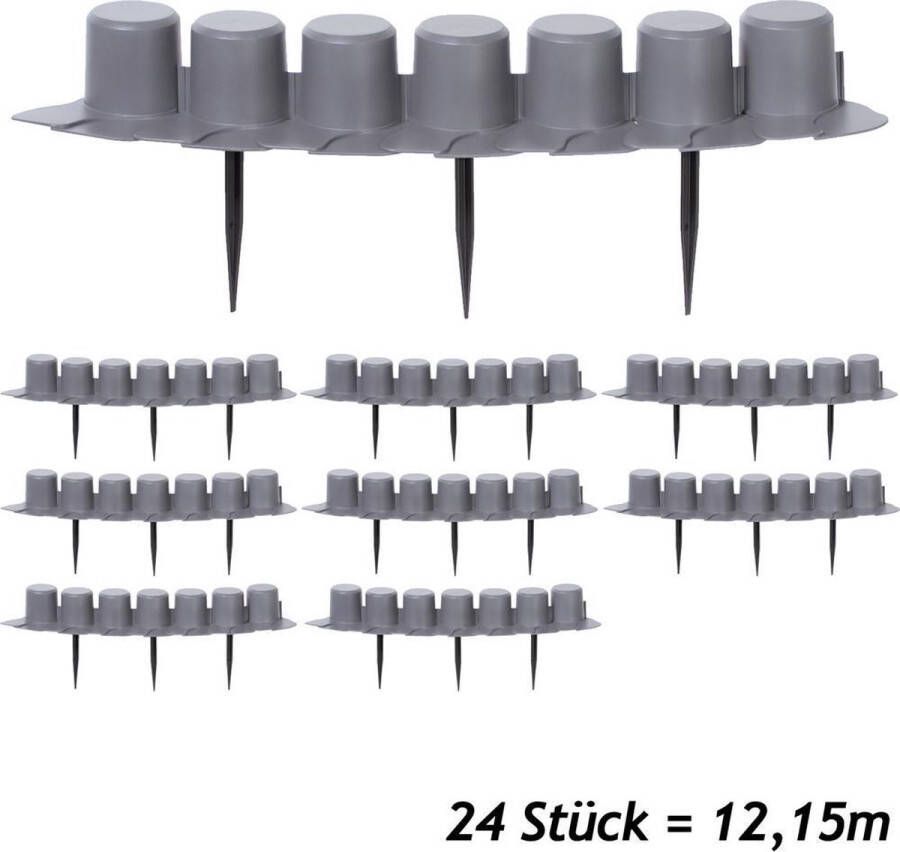 Deuba Gazonrand 12 15m Grijs Kabelgoot Tuinrand 1 Element (lxh): 50 6x6cm