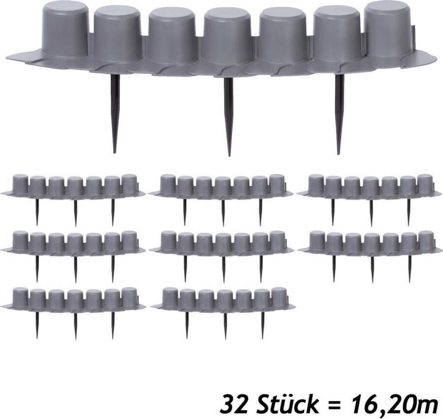 Deuba Gazonrand 16 20m Grijs Kabelgoot Tuinrand 1 Element (lxh): 50 6x6cm